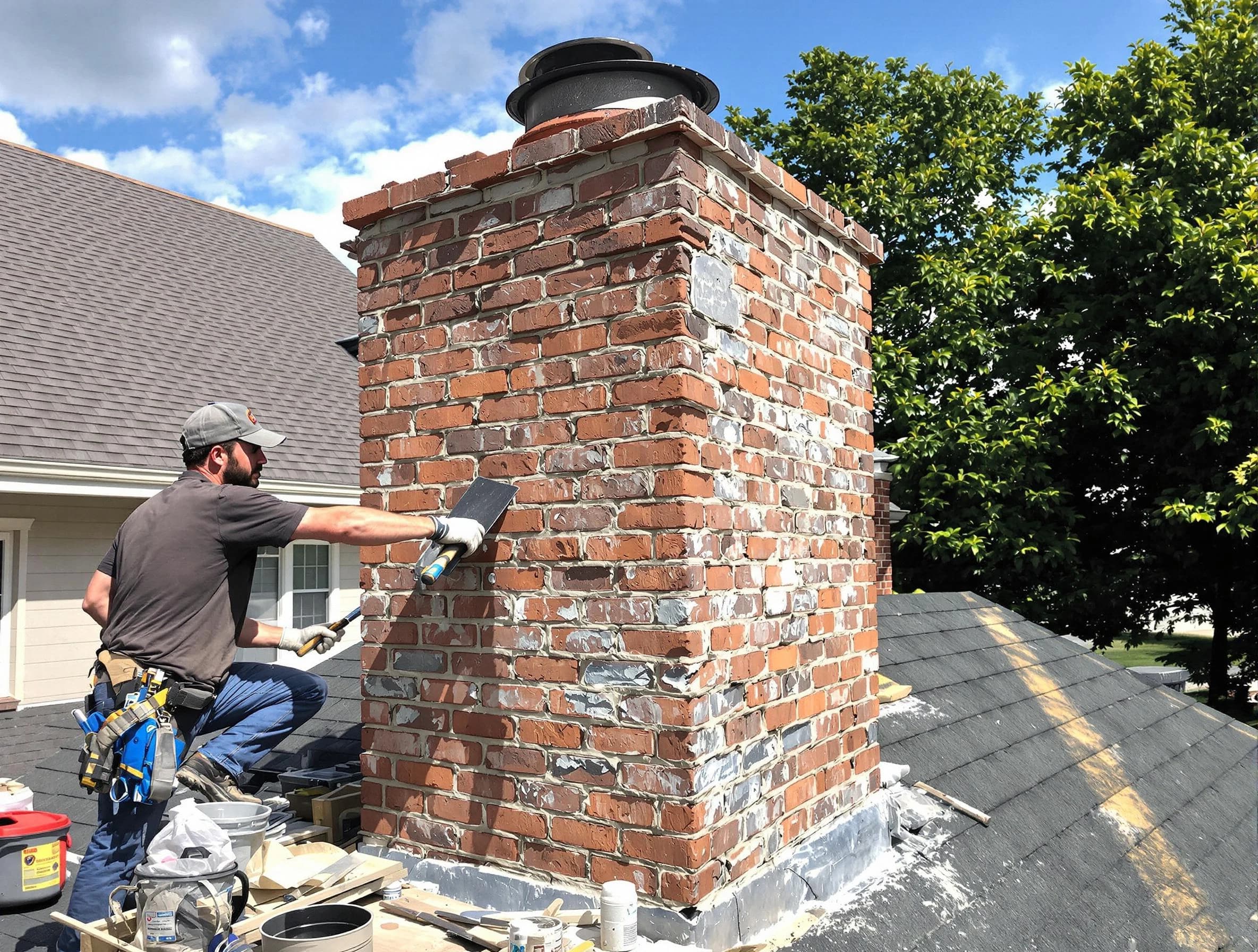 Completed chimney rebuild by Dallas Chimney Sweep in Dallas, GA