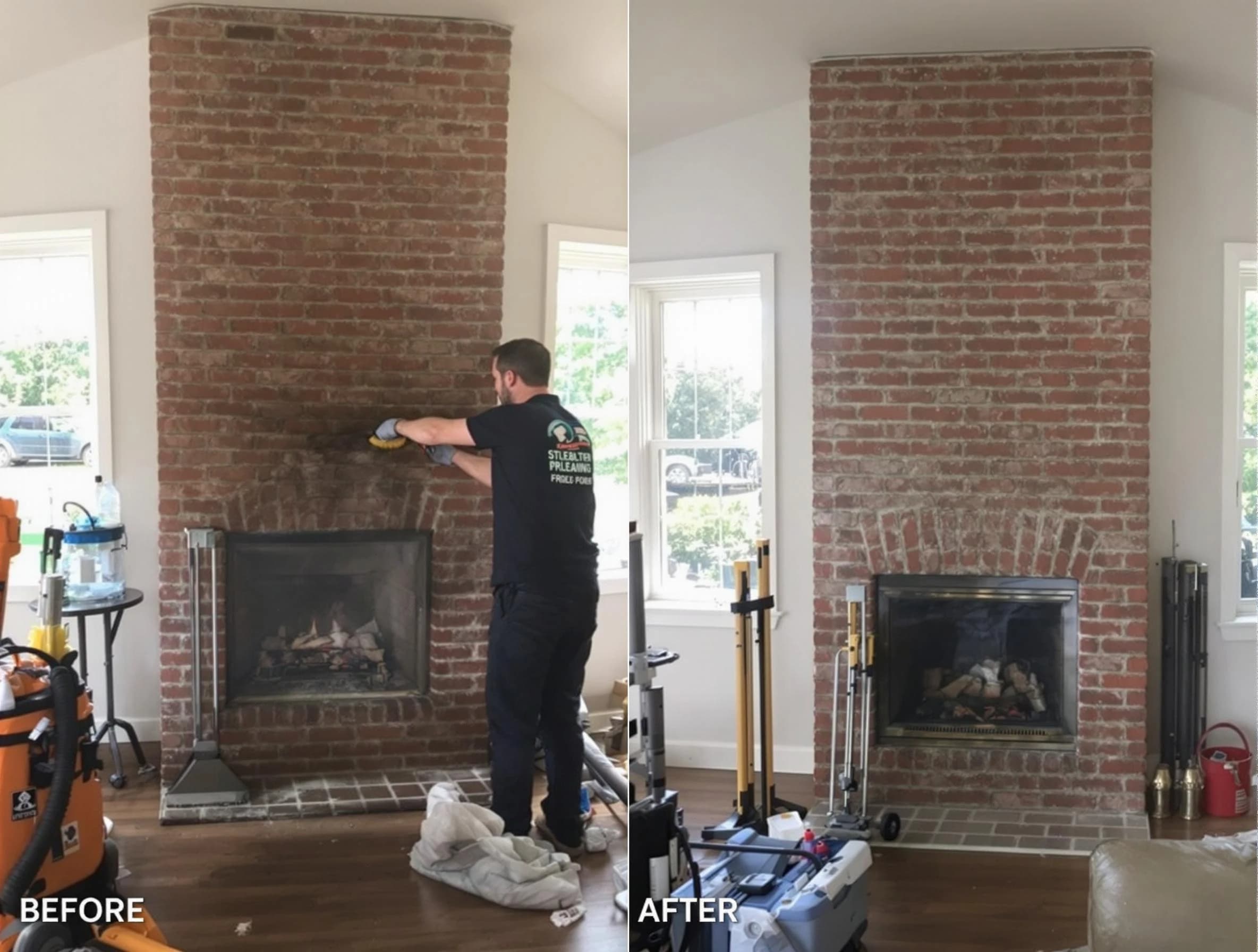 Finished chimney sweeping service by Dallas Chimney Sweep in Dallas, GA