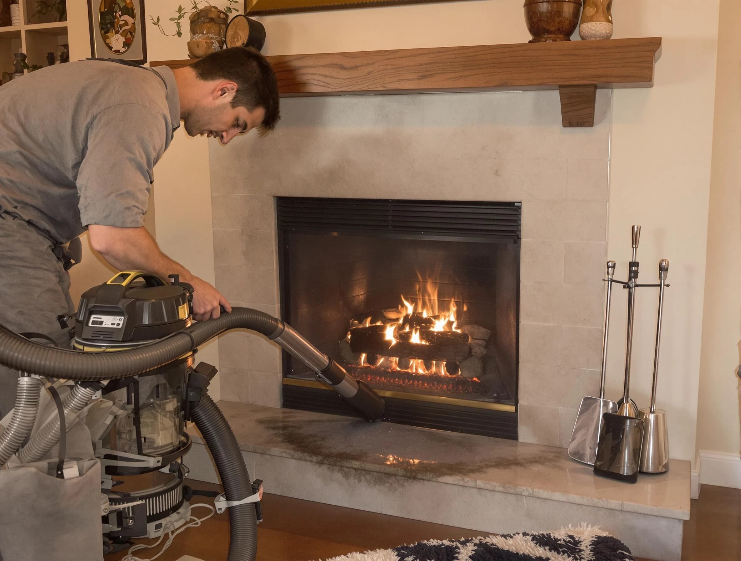 Routine fireplace upkeep by Dallas Chimney Sweep in Dallas, GA