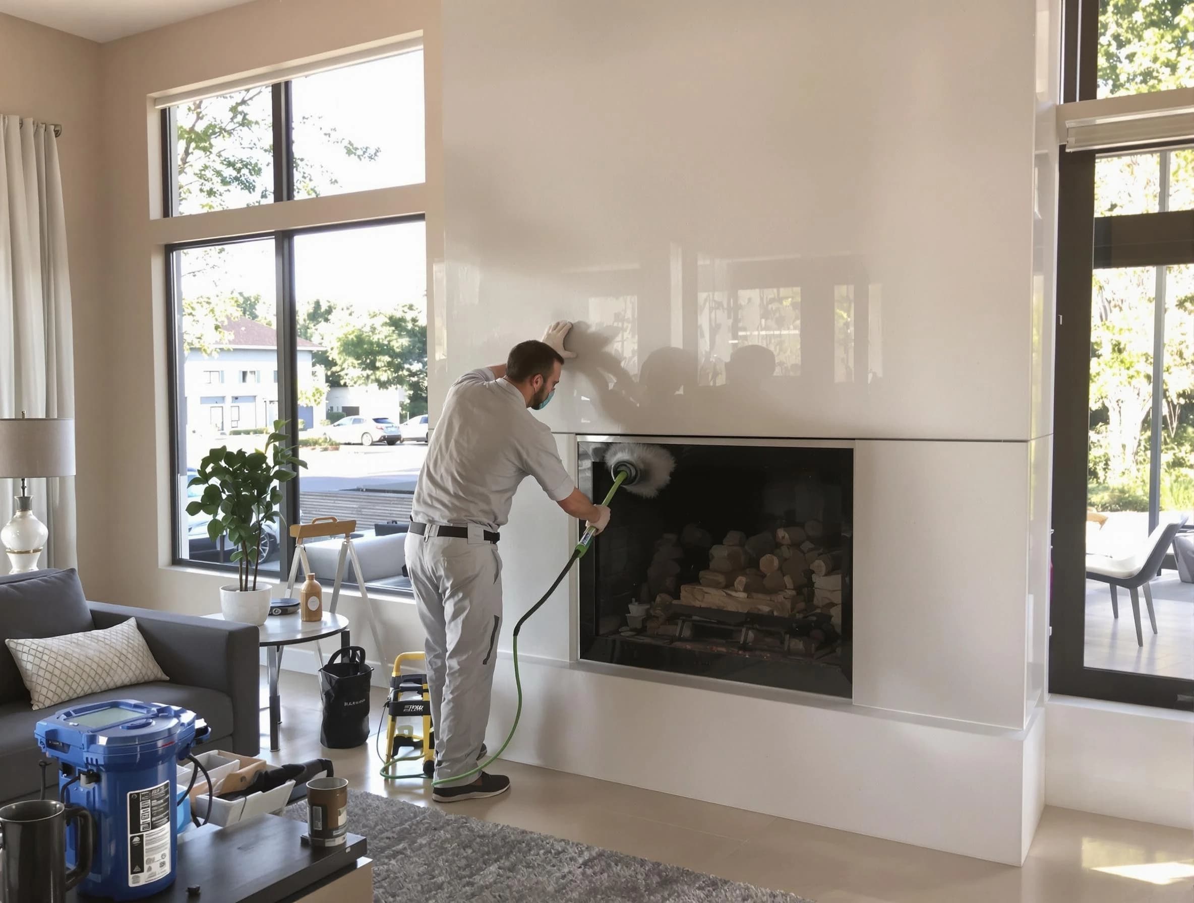 Dallas Chimney Sweep performing thorough soot removal in Dallas, GA