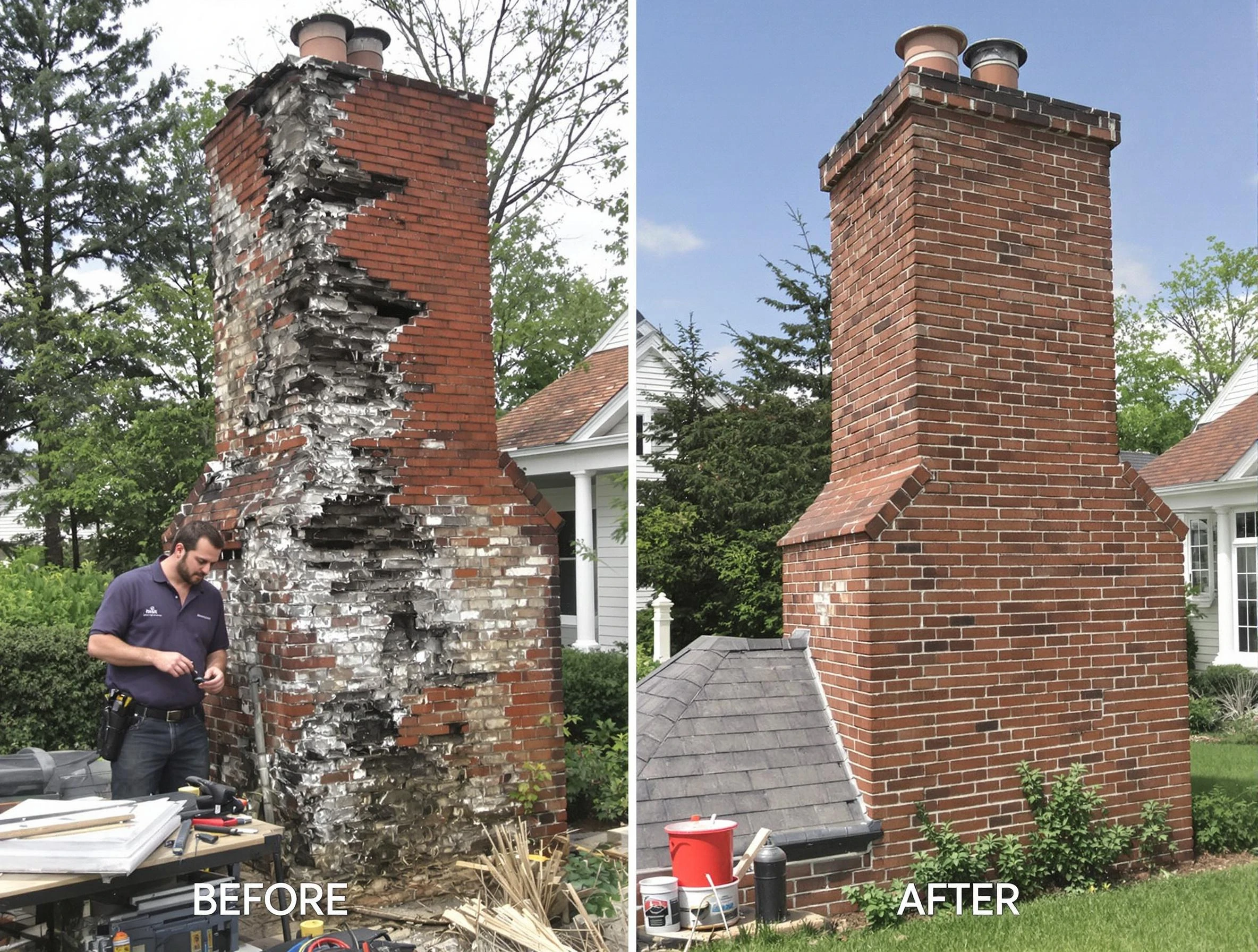 Dallas Chimney Sweep performing a full chimney restoration in Dallas, GA