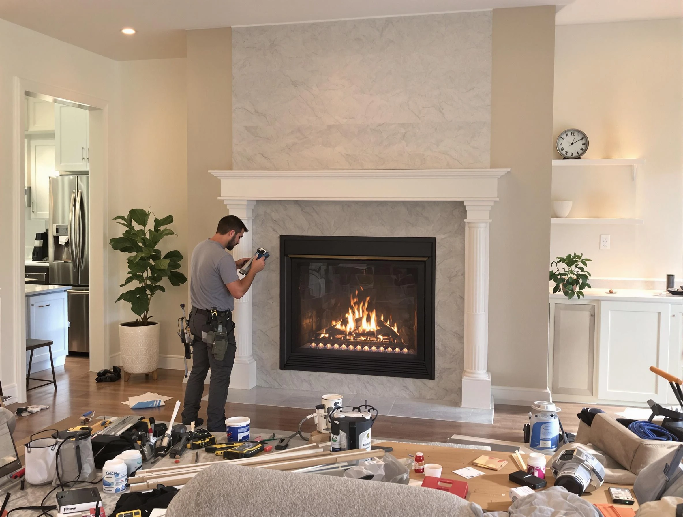 Newly installed fireplace by Dallas Chimney Sweep in Dallas, GA