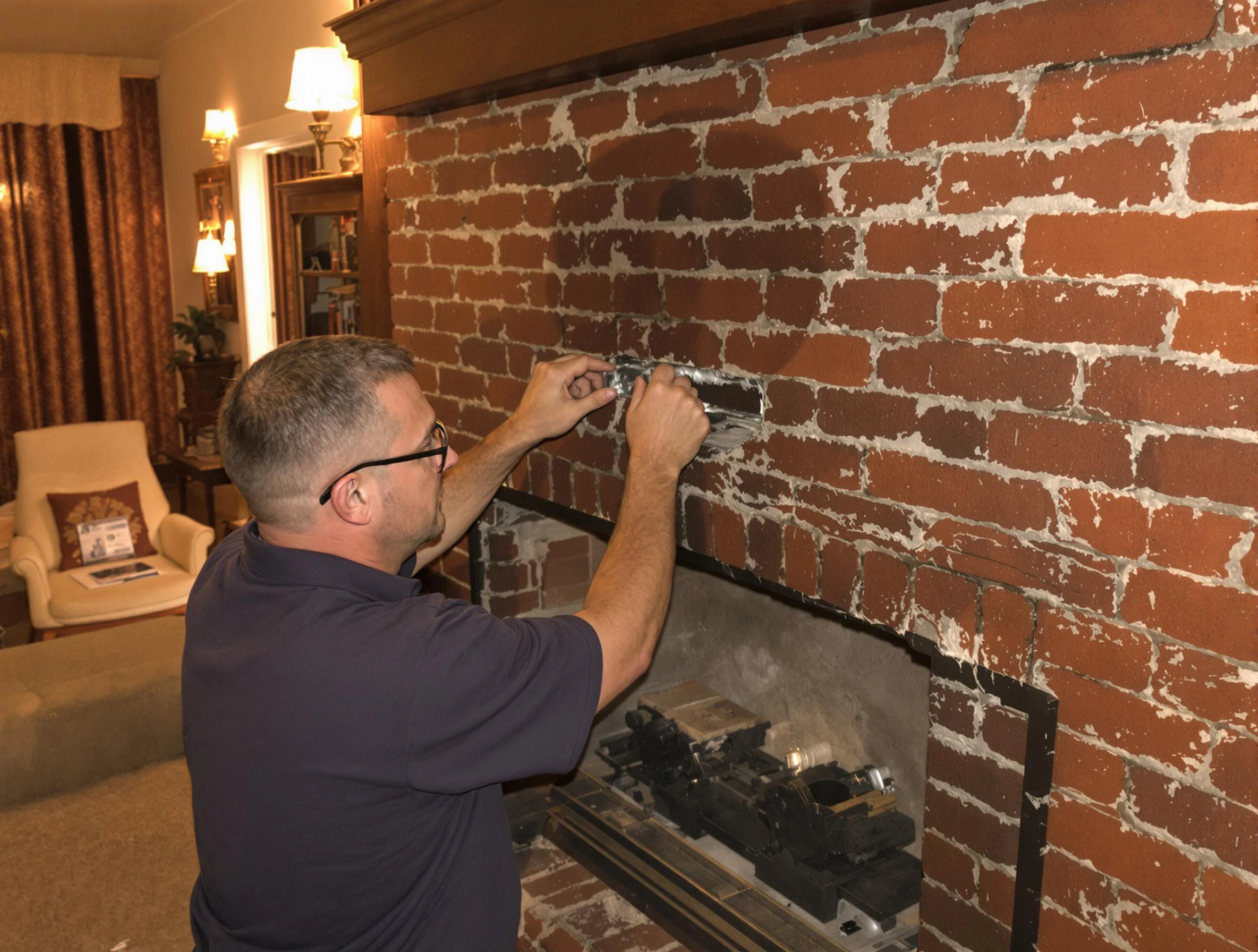 Dallas Chimney Sweep expert fixing a fireplace in Dallas, GA