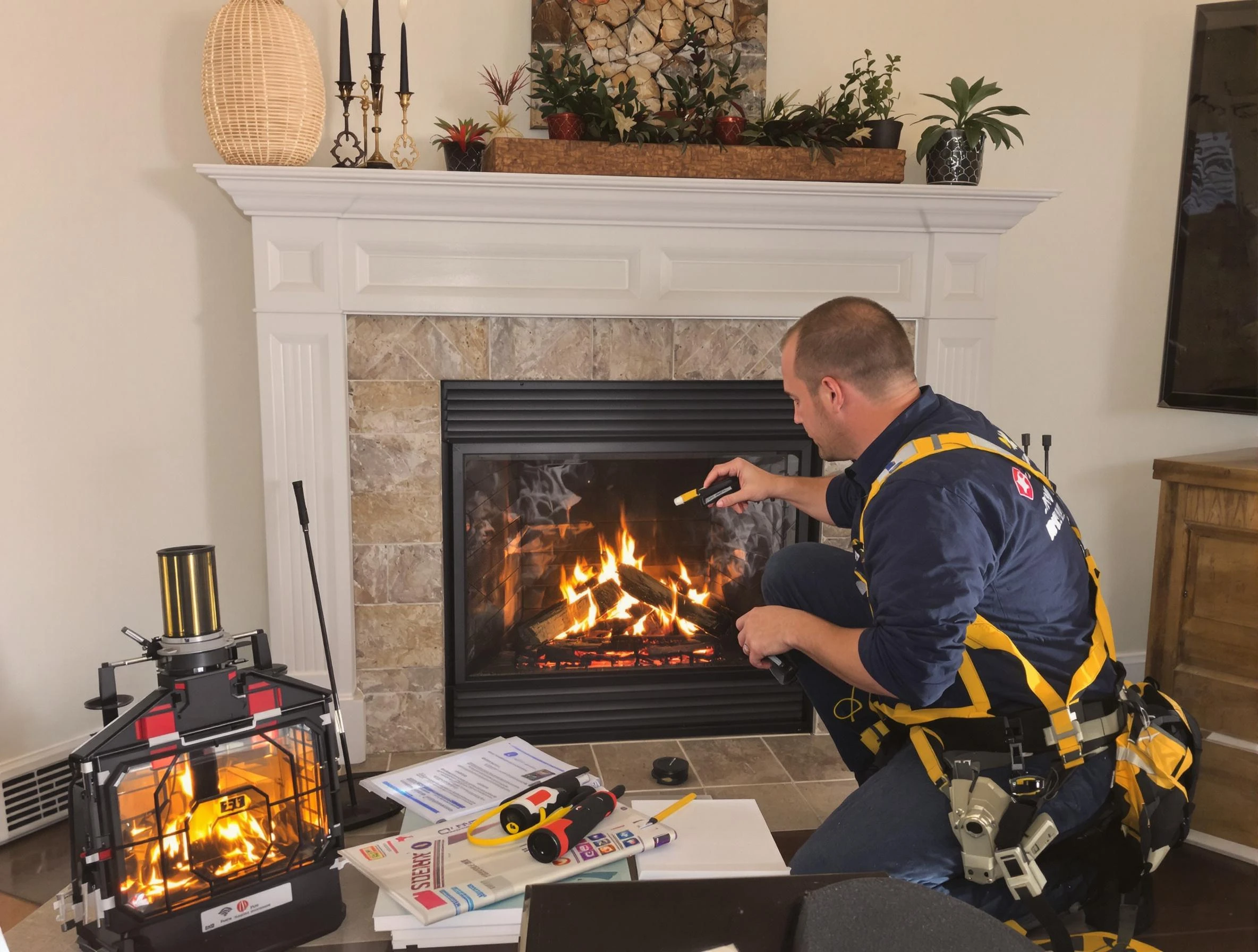 Safety-focused fireplace inspection by Dallas Chimney Sweep in Dallas, GA
